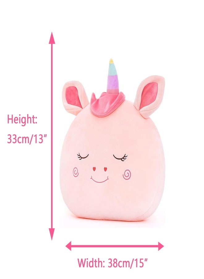 لازادا وسادة يونيكورن محشوة للأطفال من لازادا، هدية مثالية للفتيات الصغيرات، لون وردي، طول 15 بوصة - Image 3